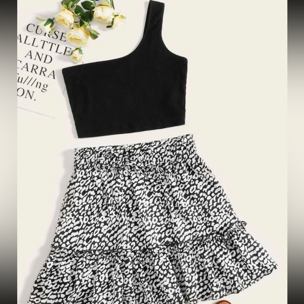 SHEIN Leopard Print Skirt Set